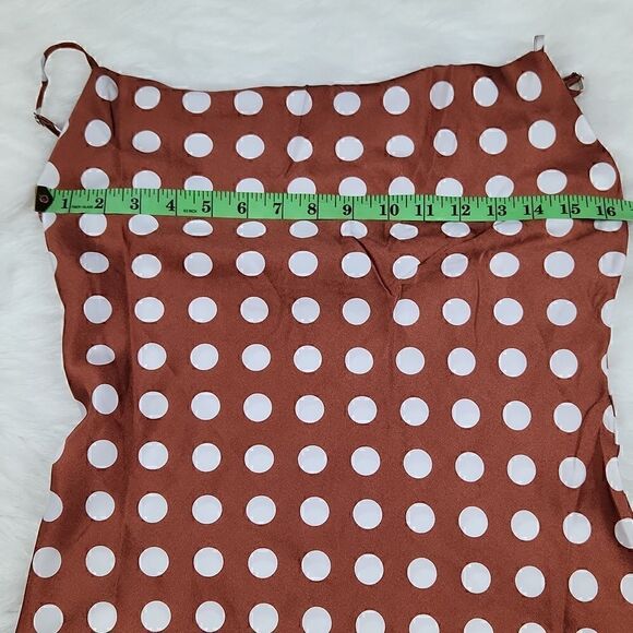 Paper Heart Cowl Neck Polka Dot Slit Maxi Dress Size Small - Picture 6 of 8